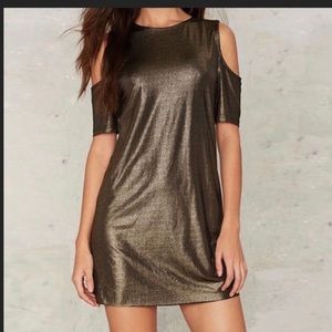 Gold T-shirt dress